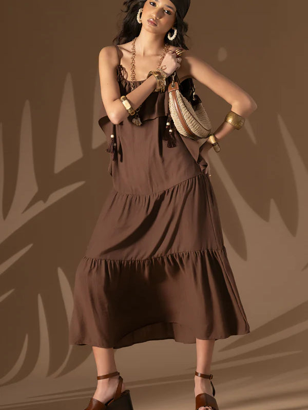 VESTIDO FOURSOUL COM FOLHOS - Carla Valente