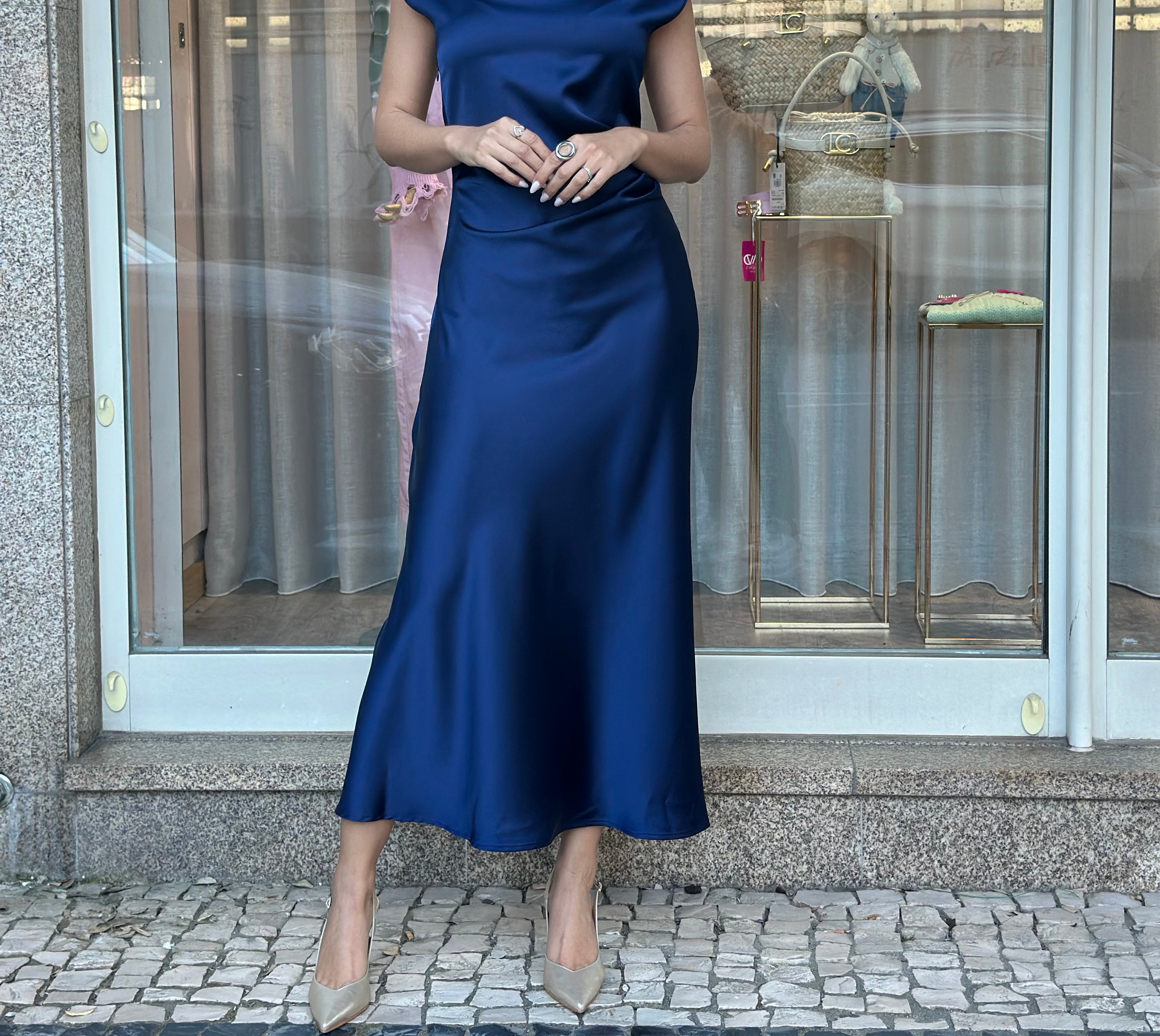 VESTIDO IMPERIAL DRAPEADO - Carla Valente