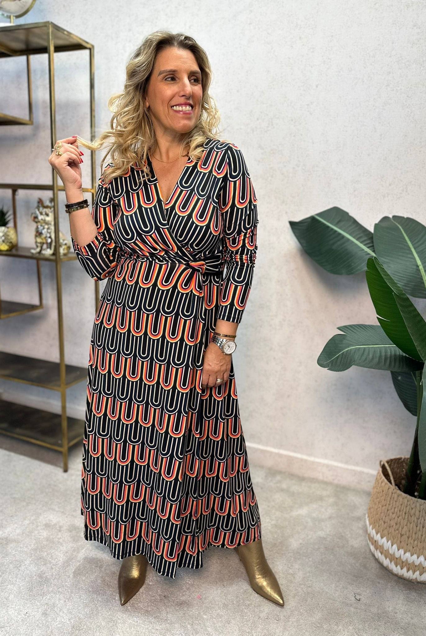 VESTIDO VILAGALLO AMELIA GEOMÉTRICO - Carla Valente