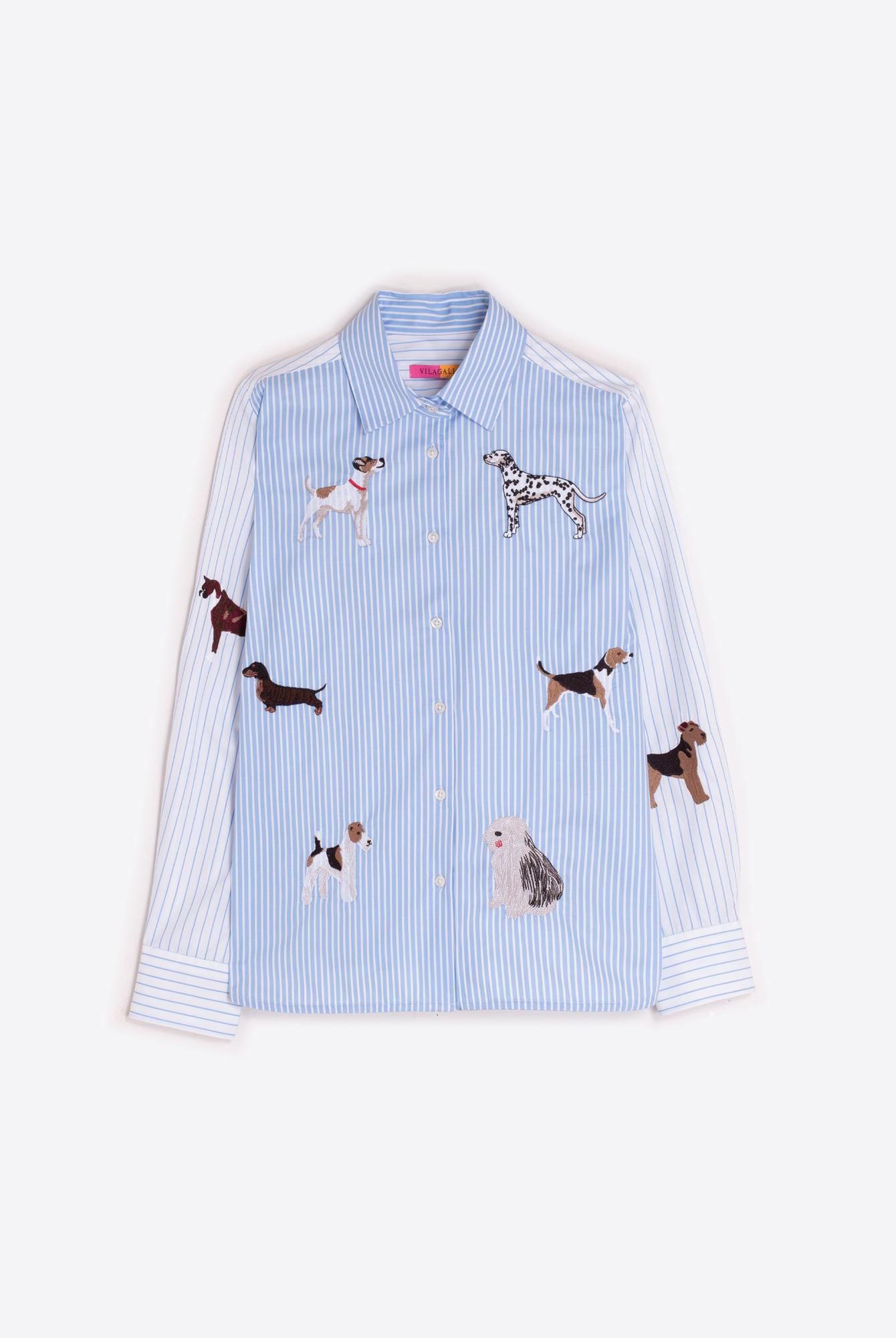 CAMISA VILAGALLO ISA DOGS E RISCAS - Carla Valente