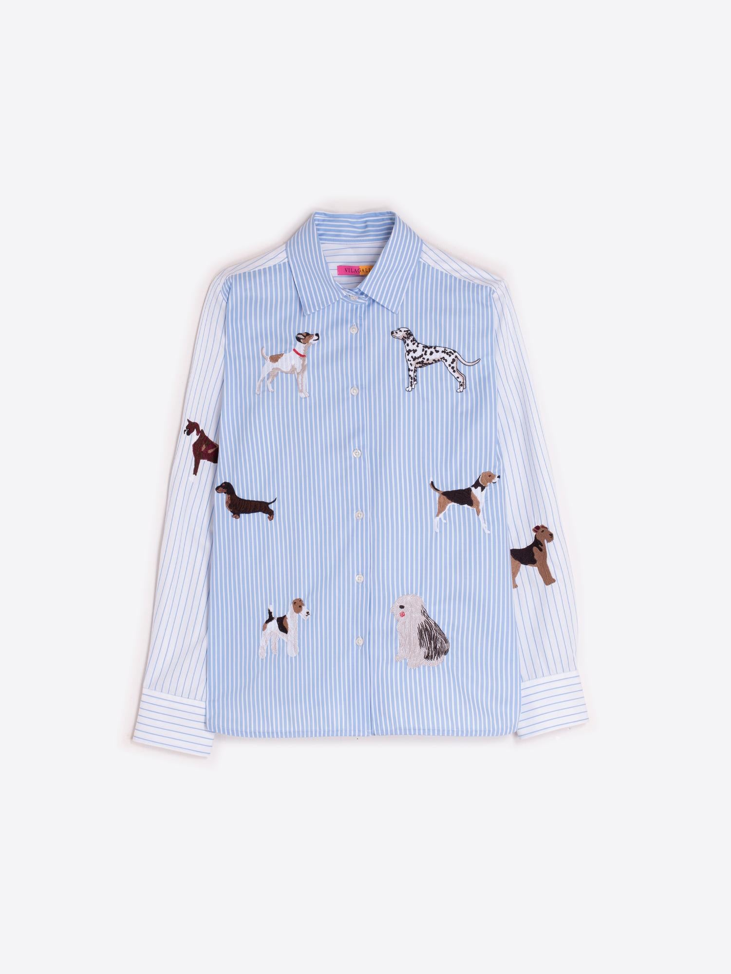 CAMISA VILAGALLO ISA DOGS E RISCAS - Carla Valente