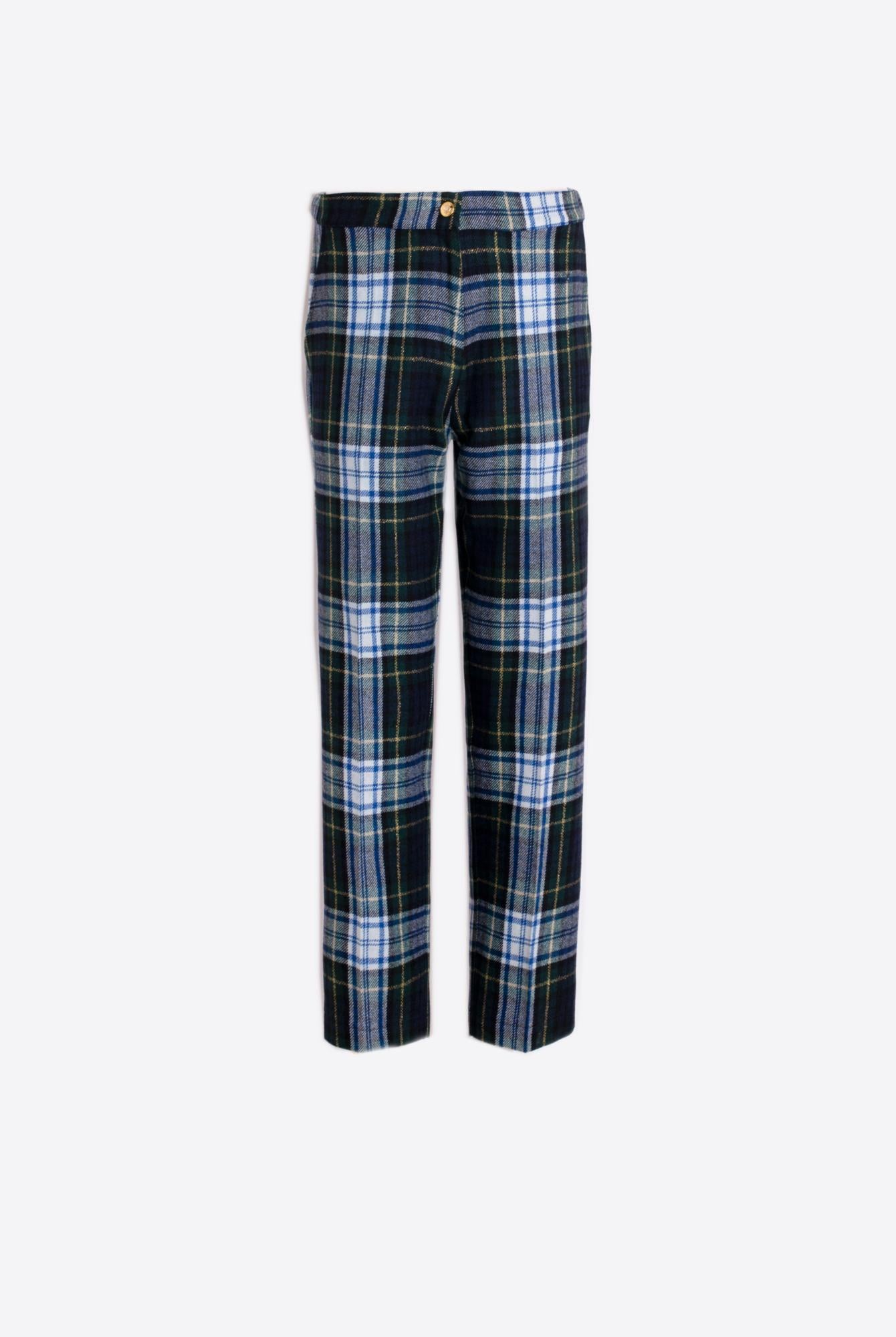CALÇA VILAGALLO TIFFANY VERDE ESCOCÊS OURO - Carla Valente