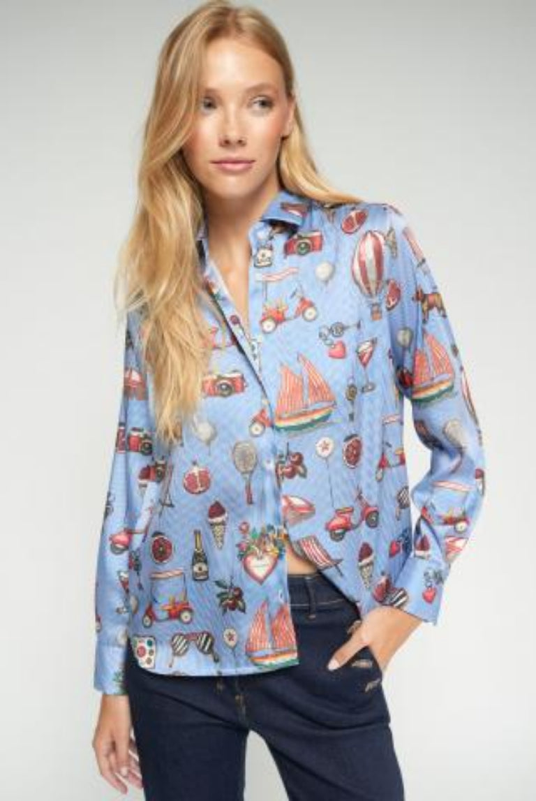CAMISA VILAGALLO ISA VINTAGE ESTAPADA E COM RISCAS - Carla Valente