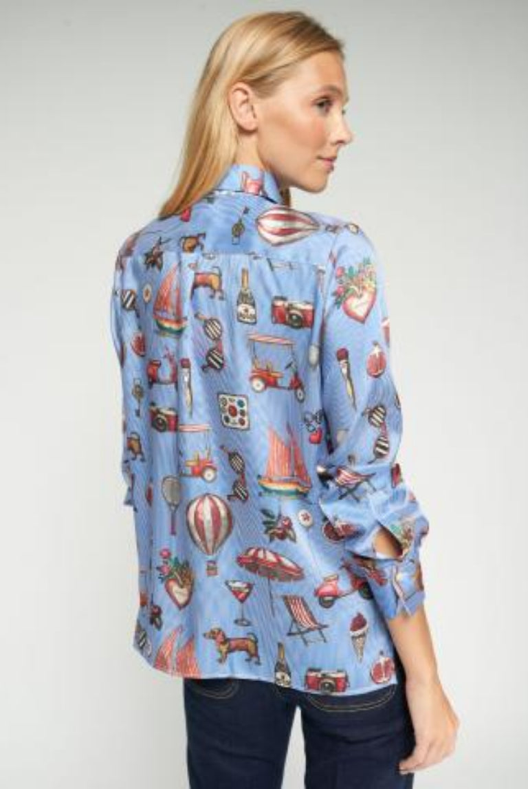 CAMISA VILAGALLO ISA VINTAGE ESTAPADA E COM RISCAS - Carla Valente