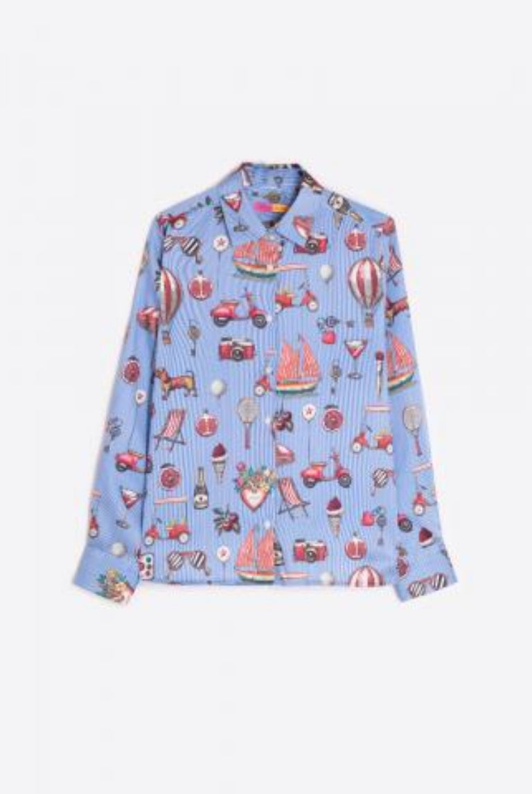 CAMISA VILAGALLO ISA VINTAGE ESTAPADA E COM RISCAS - Carla Valente