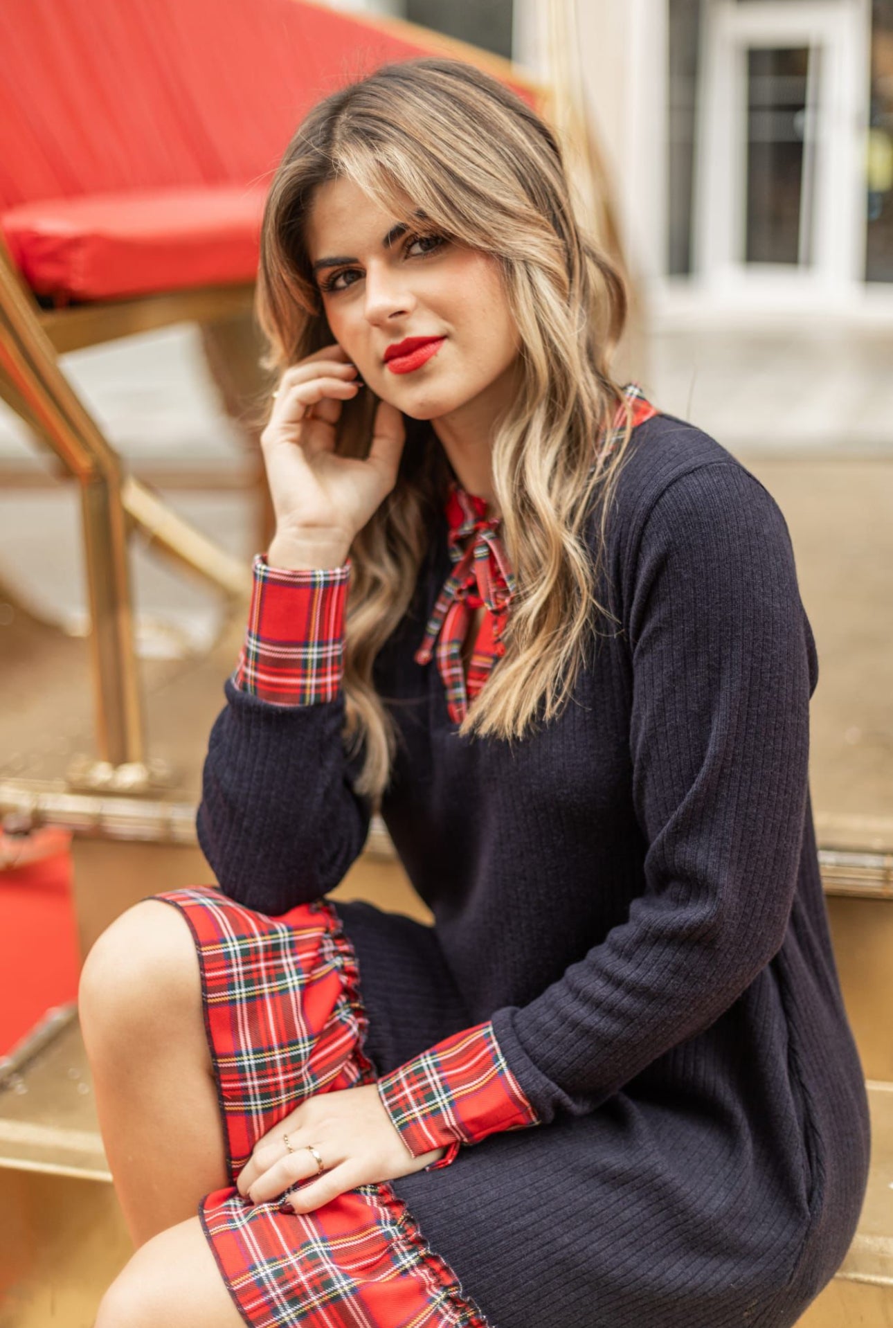 VESTIDO MALHA CHRISTMAS CANELADA FOLHO N - Carla Valente