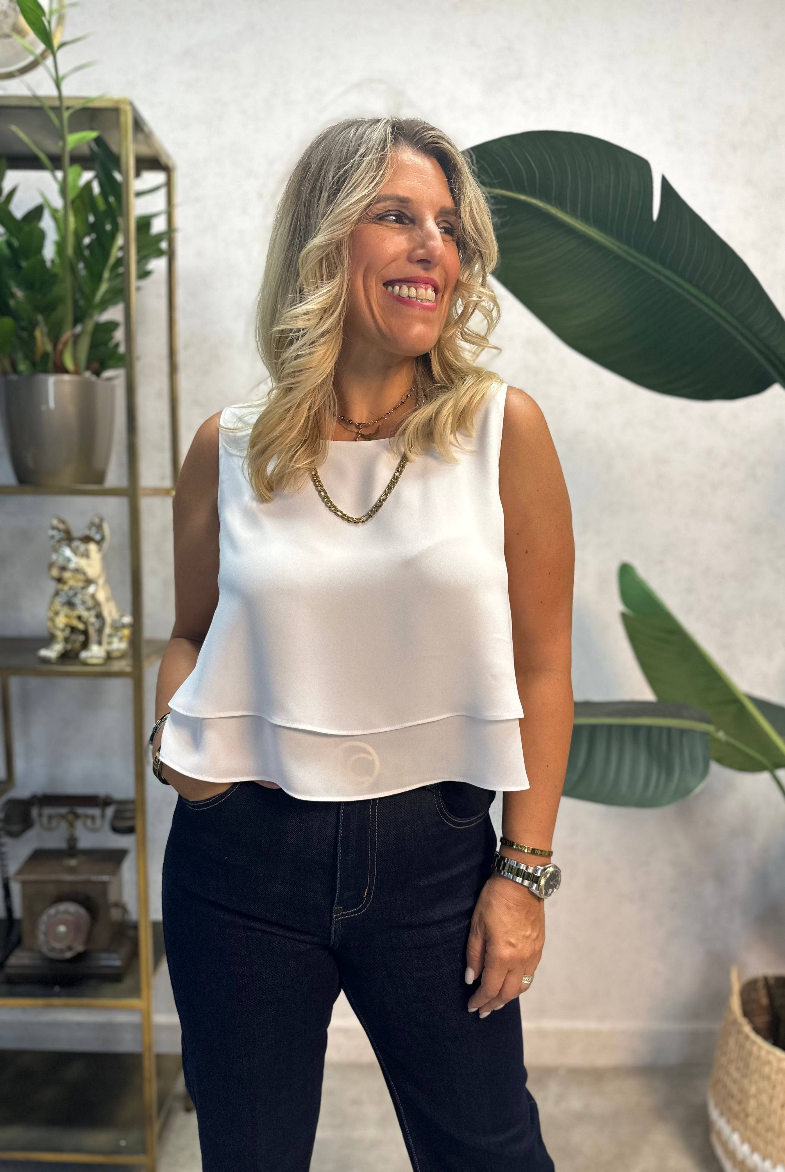 TOP FERRACHE CURTO C/TECIDO DUPLO - Carla Valente
