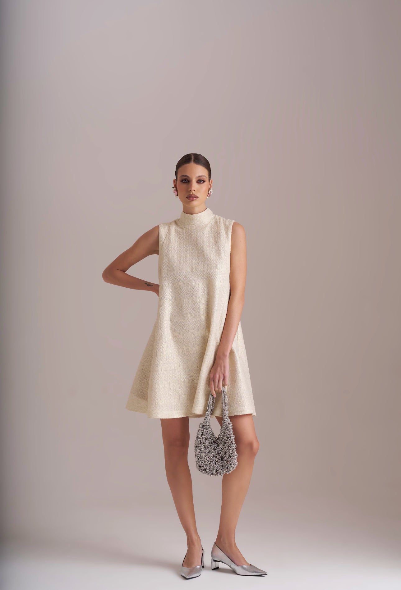 SACO PHO FIRENZE TECIDO EFEITO CROCHET COM STRASS - Carla Valente