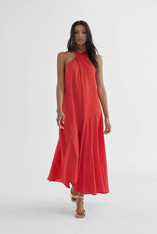 VESTIDO MAITE MIDI FRNTE ÚNICA CRUZADA - Carla Valente