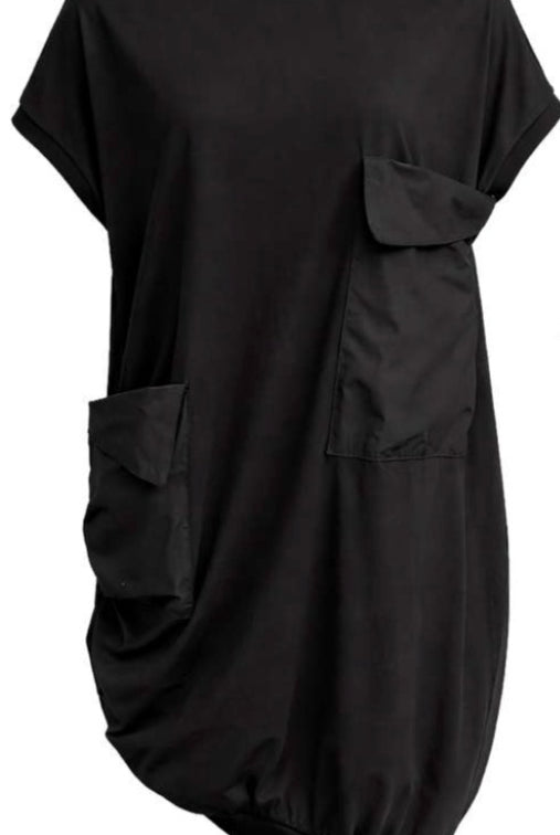 VESTIDO VDR ASSIMÉTRICO COM BOLSOS LATERAIS EM TECIDO - Carla Valente