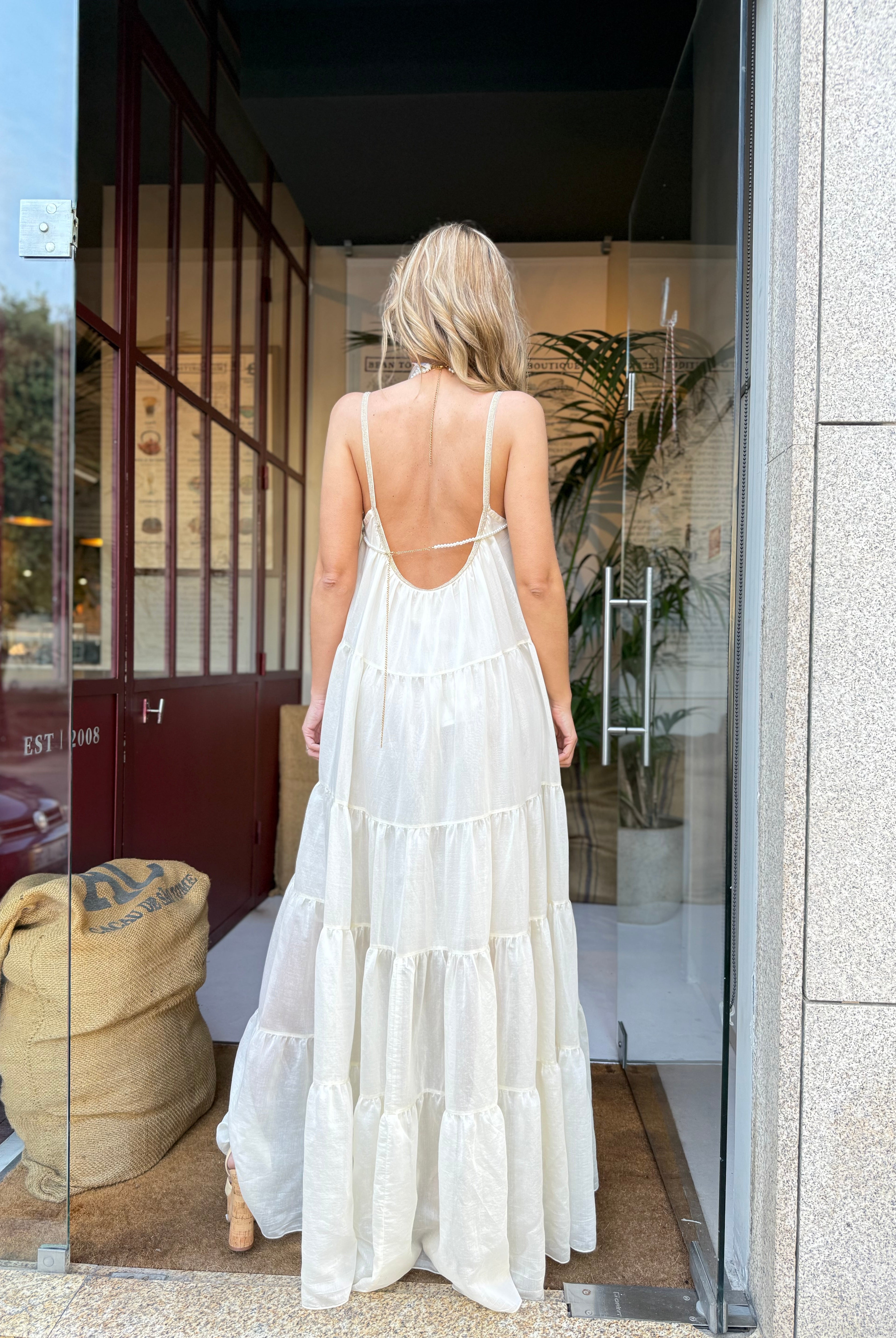 VESTIDO PHO FIRENZE LONGO DECOTE CANOA COM LUREX - Carla Valente