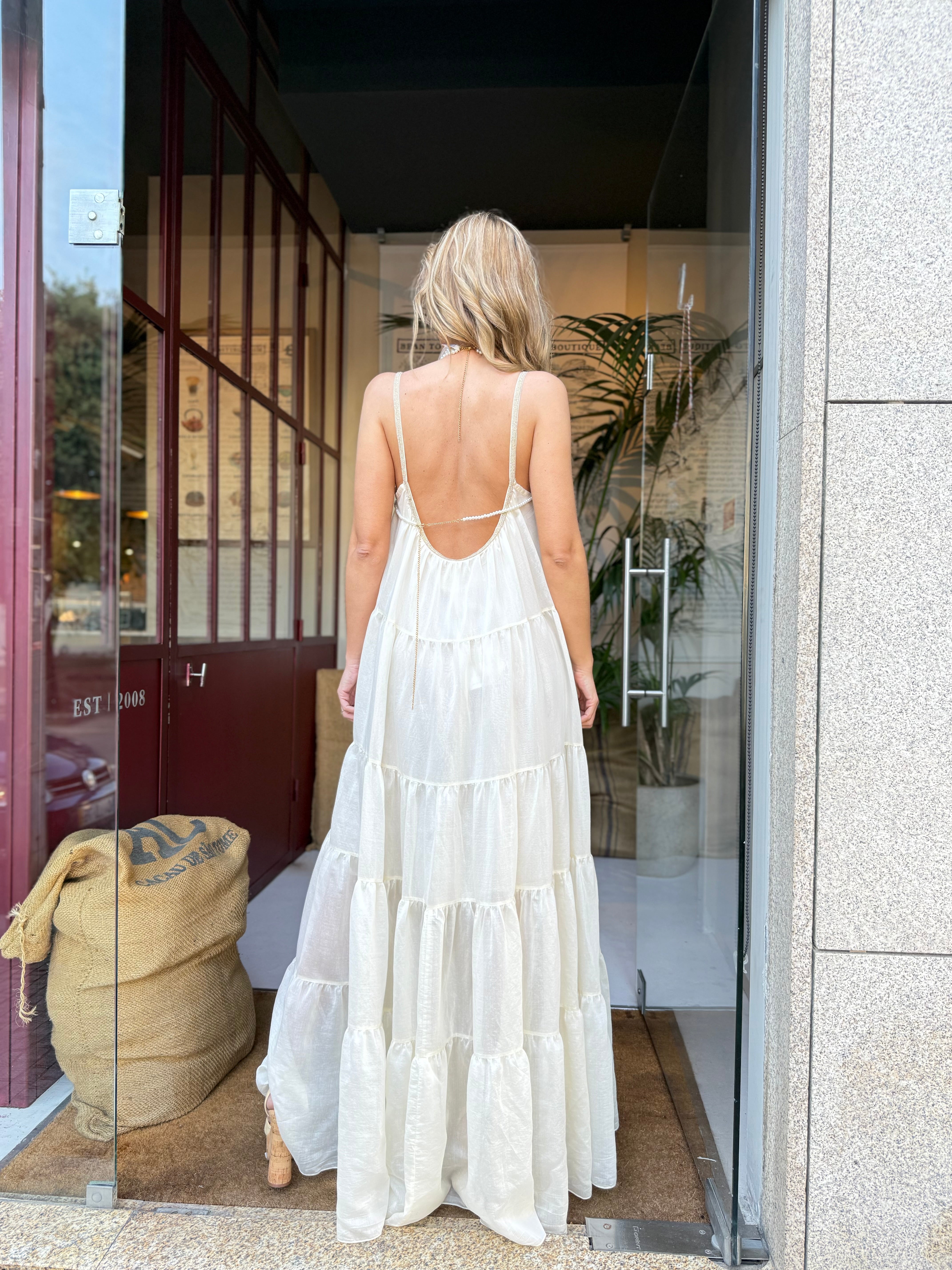 VESTIDO PHO FIRENZE LONGO DECOTE CANOA COM LUREX - Carla Valente