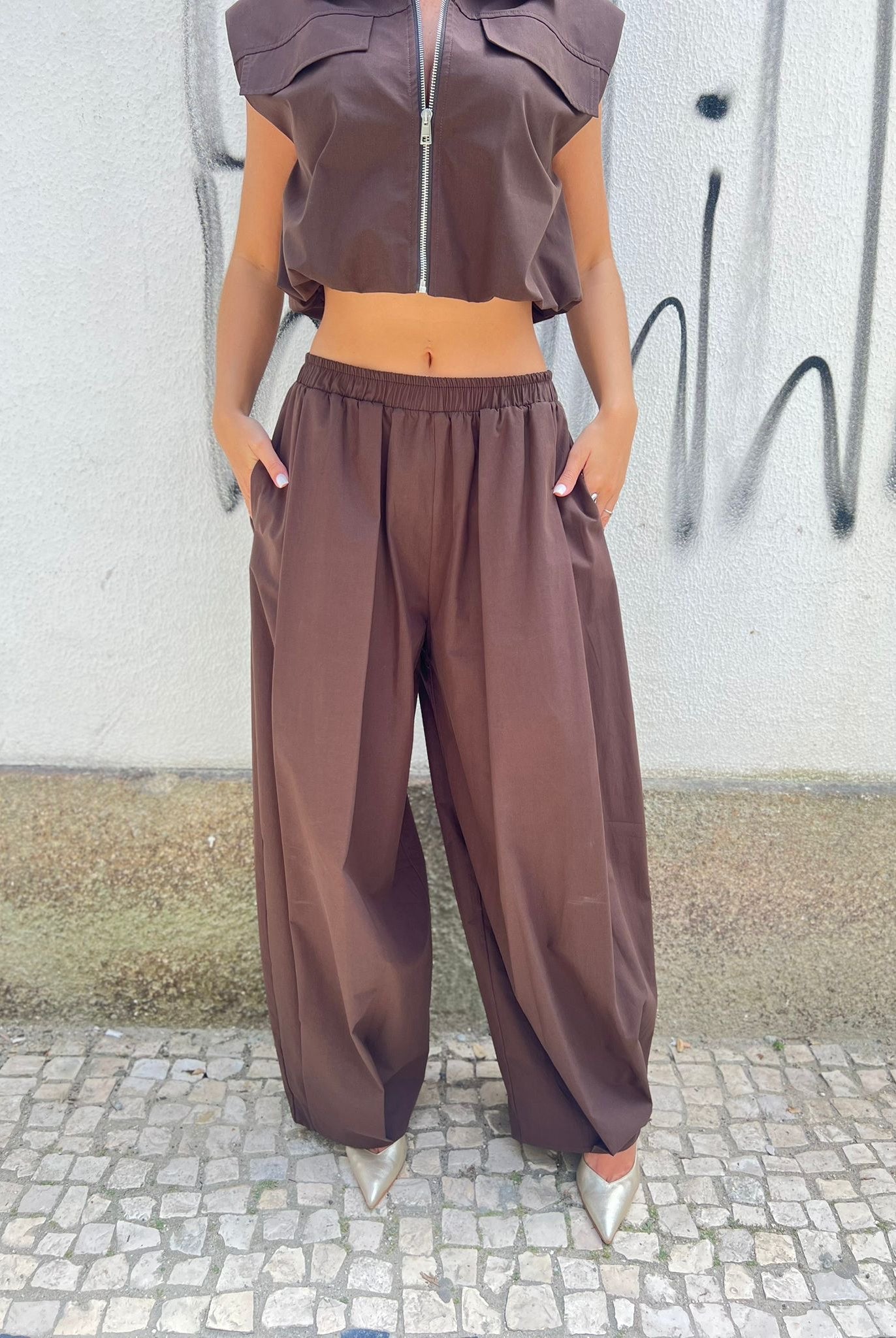 CALÇA IMPERIAL PALAZZO CINTA SUBIDA - Carla Valente