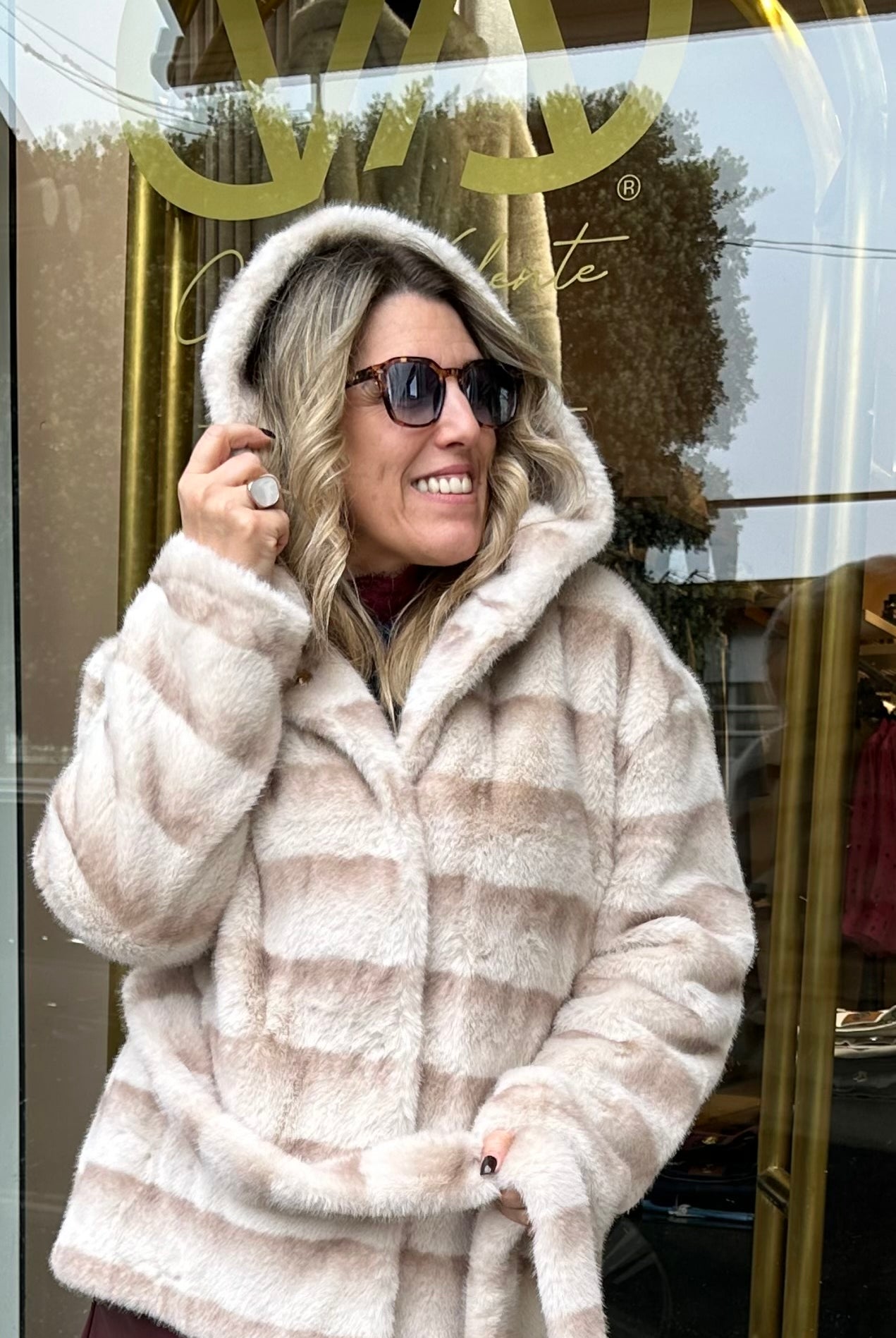CASACO GOLDESILVER FAKE FUR C/CINTO BONBON - Carla Valente