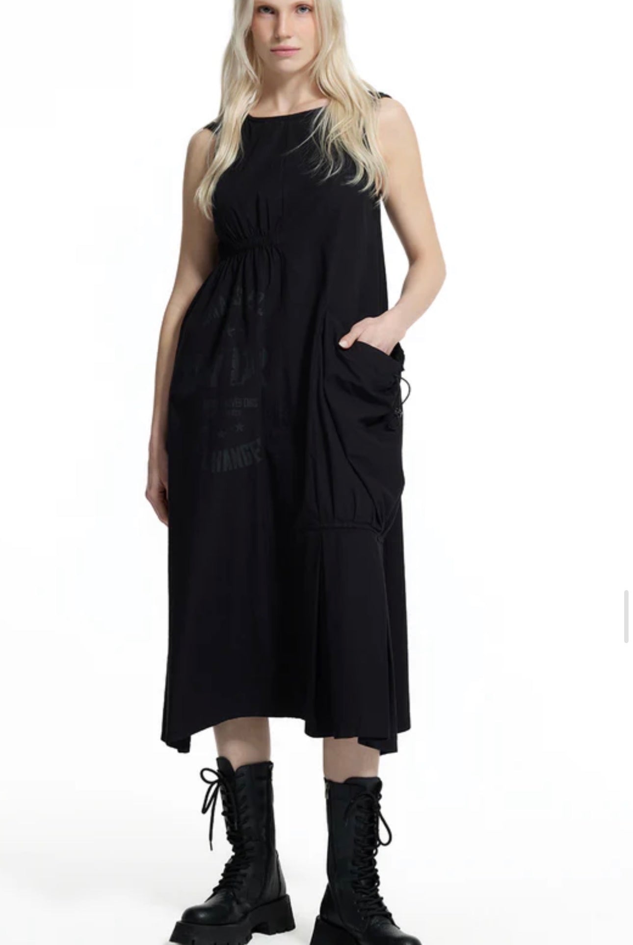 VESTIDO VDR MANGA CAVA OMBROS FRANZIDOSL - Carla Valente