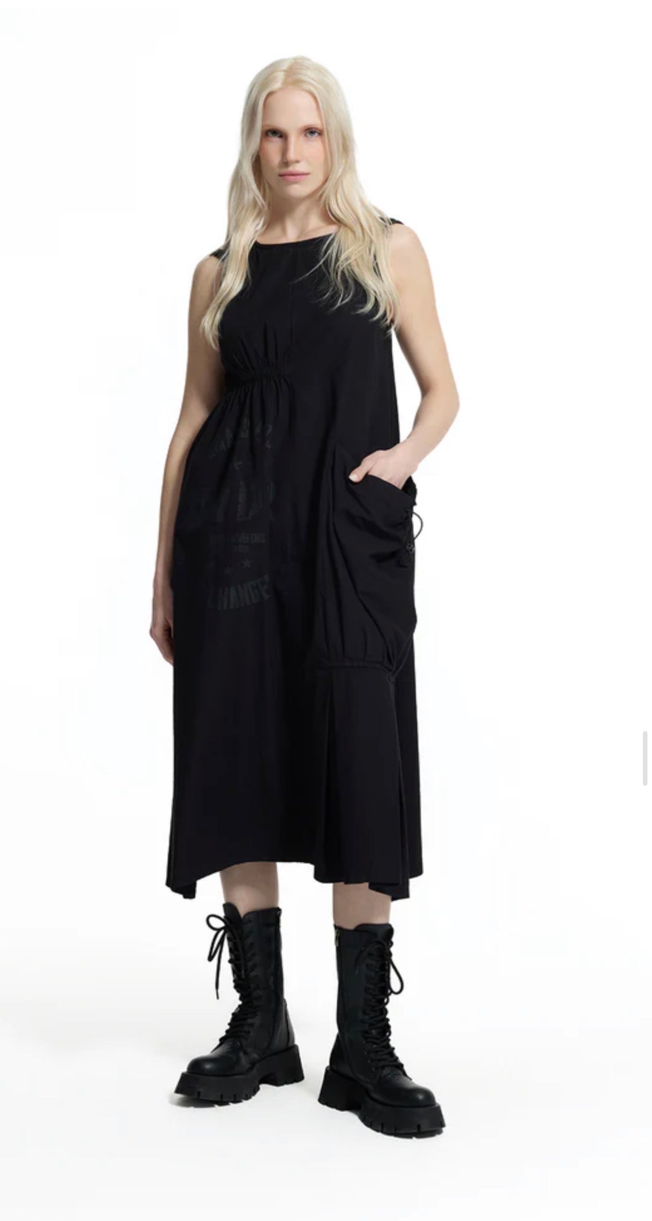 VESTIDO VDR MANGA CAVA OMBROS FRANZIDOSL - Carla Valente