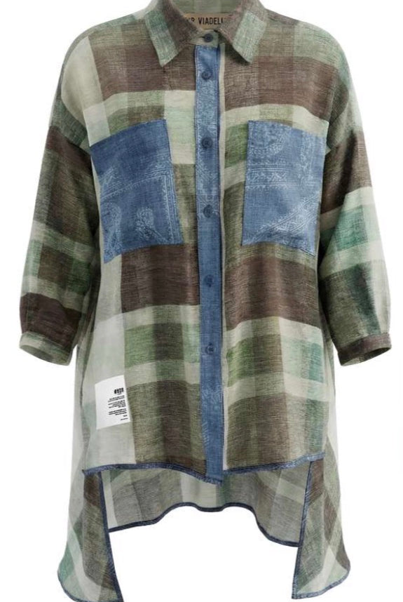 CAMISA VDR AO XADREZ BOLSO EM GANGA - Carla Valente