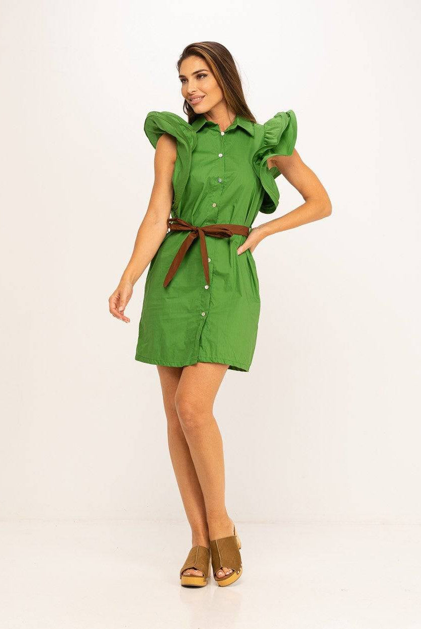VESTIDO MANGA REBOLERA C/CINTO - Carla Valente