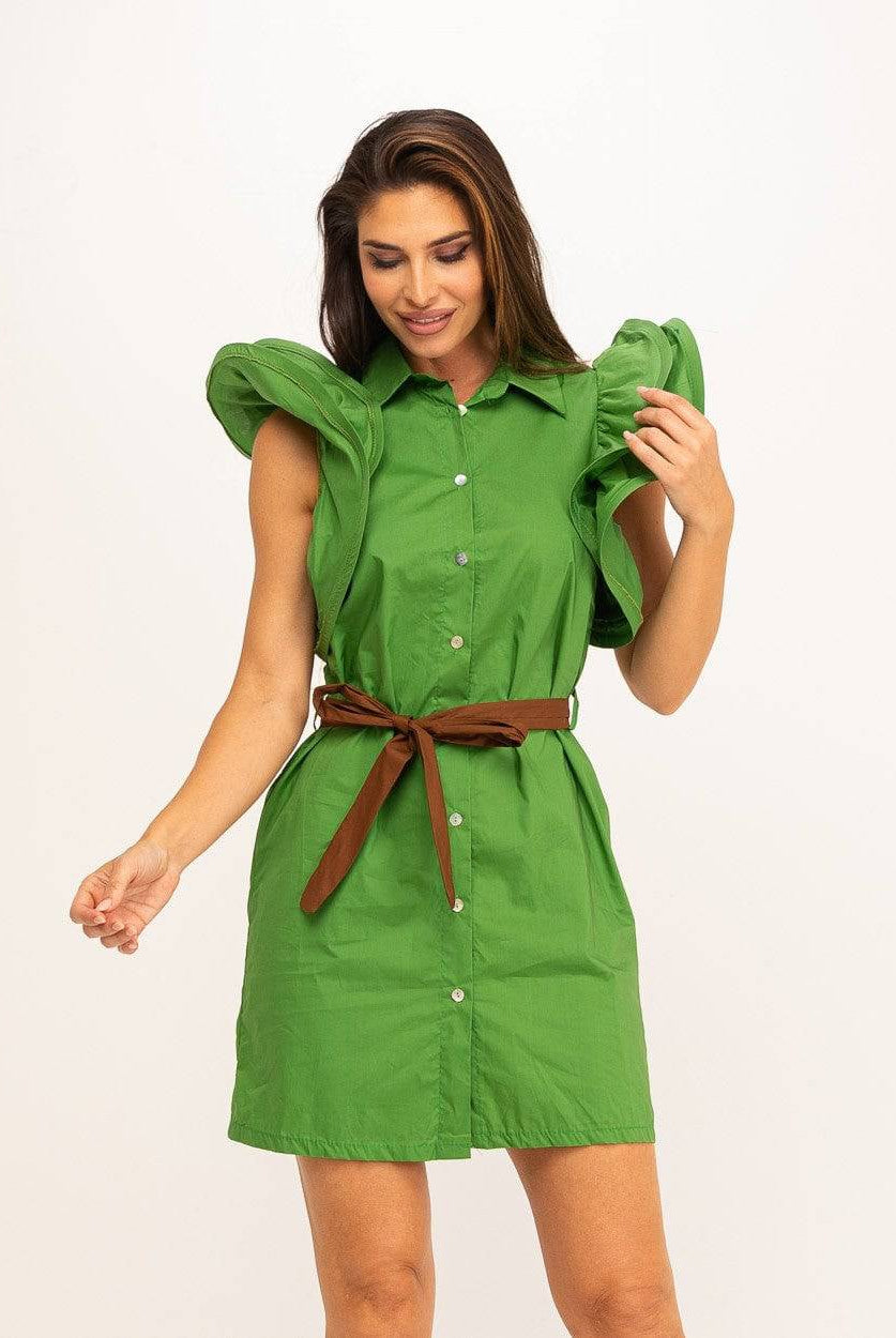 VESTIDO MANGA REBOLERA C/CINTO - Carla Valente