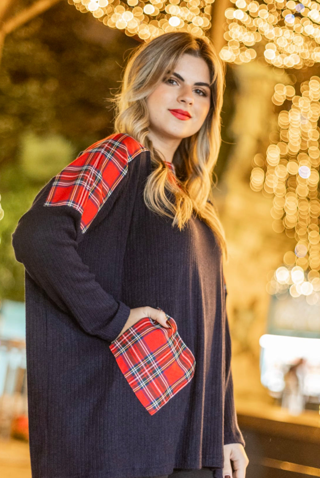 CAMISOL MALHA CHRISTMAS OMBROS TARTAM - Carla Valente