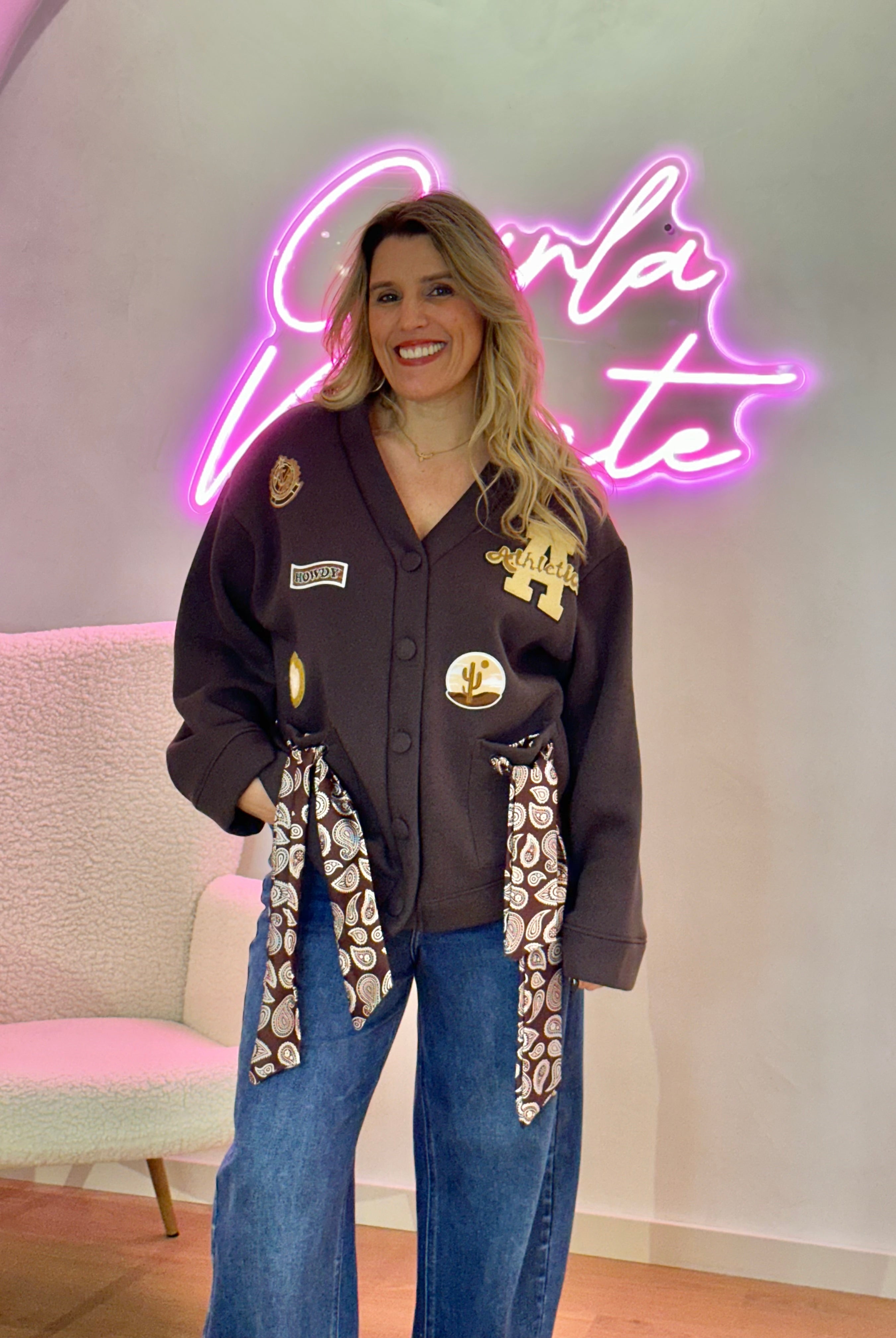 CASACO DIXIE PATCHWORKS C/ EFEITO BOLSO - Carla Valente