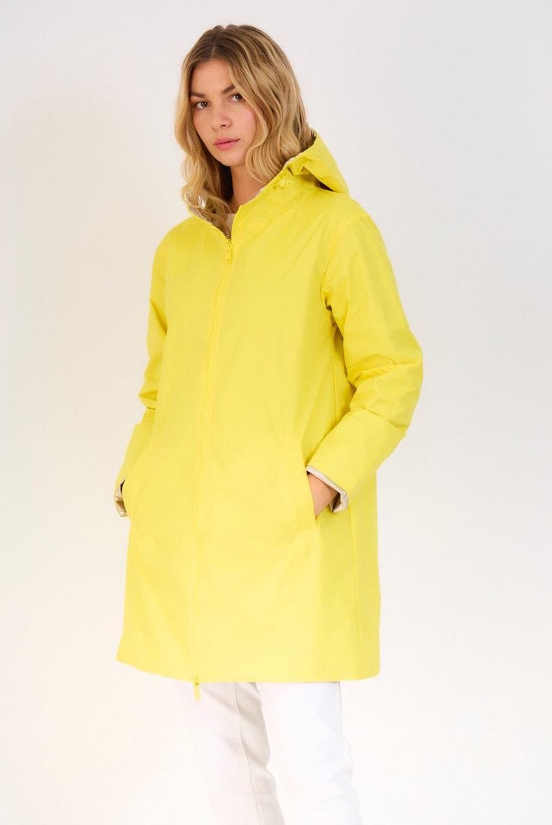 PARKA JUNE TECIDO IMPERMEÁVEL REVERSÍVEL COM CARAPUÇO - Carla Valente