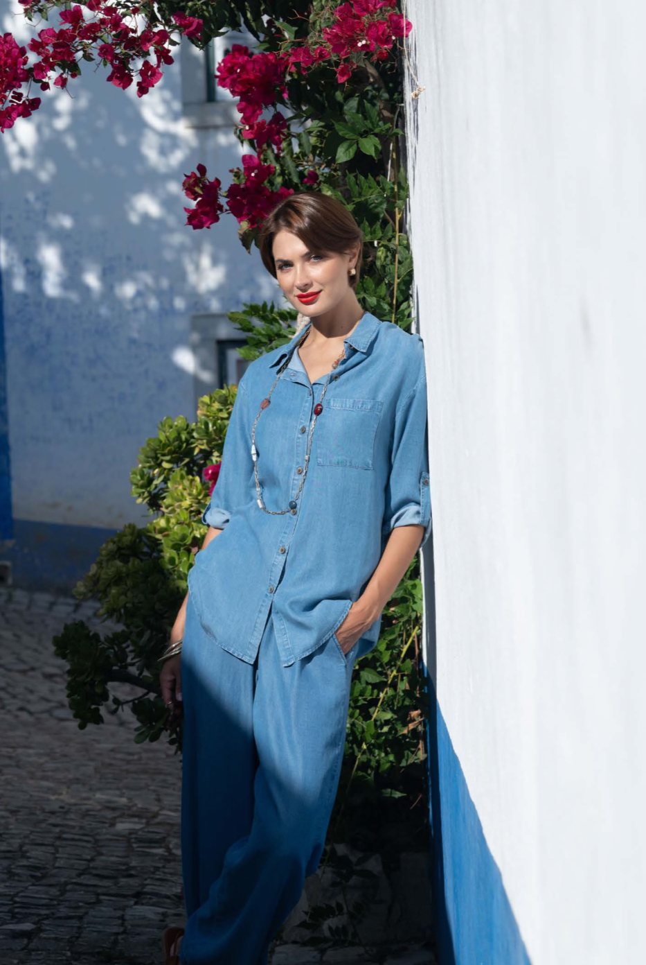 CAMISA LIBERJEANS TENCEL MANGA COM DOBRA - Carla Valente