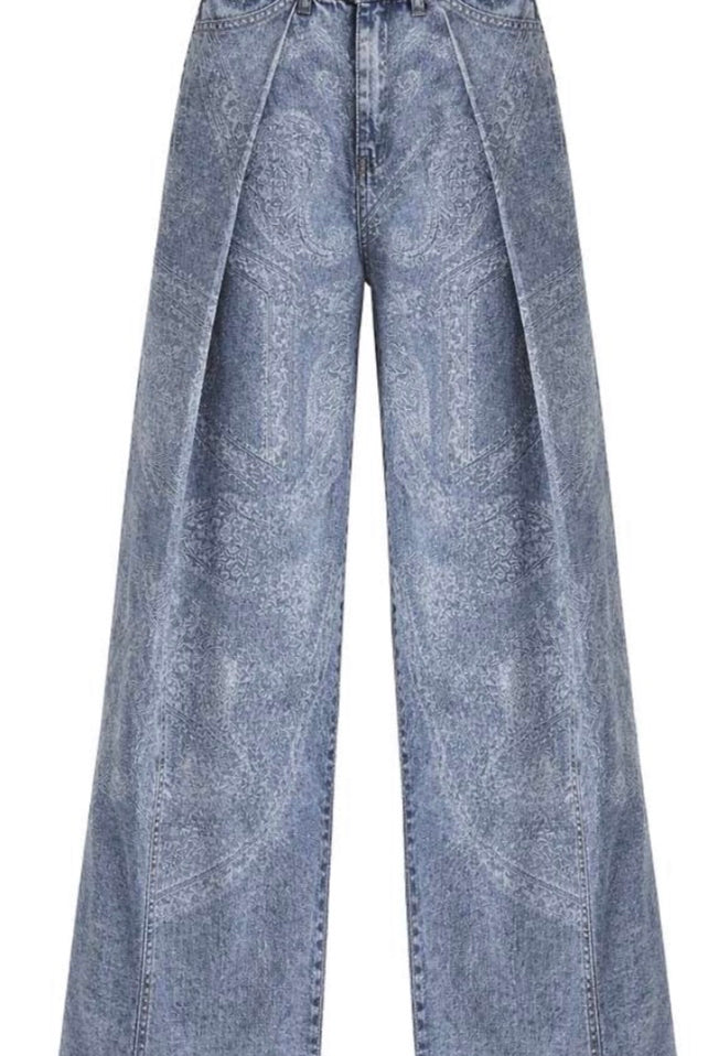CALÇAS VDR WIDE LEG ESTAMPADA COM PINÇAS - Carla Valente