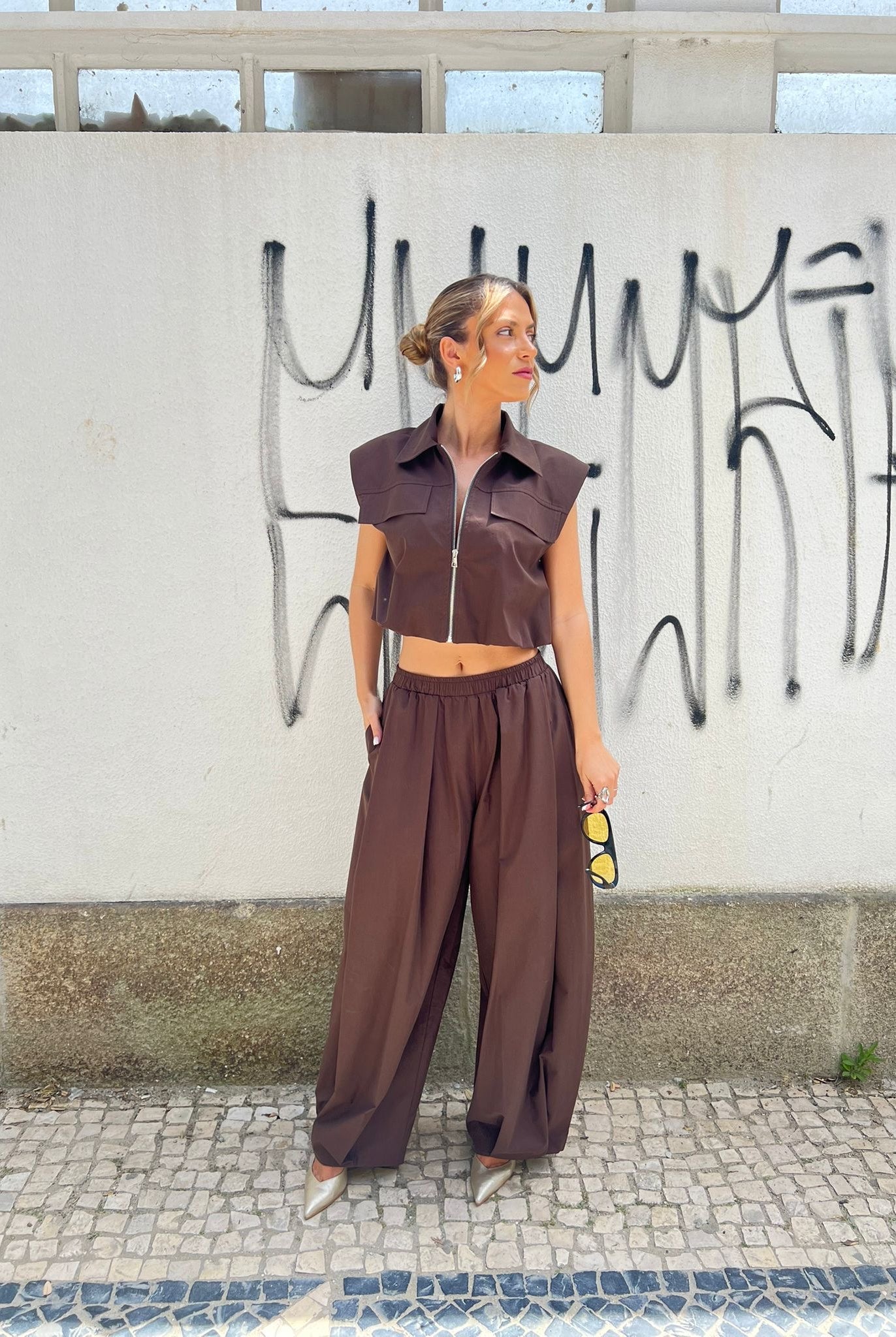 CALÇA IMPERIAL PALAZZO CINTA SUBIDA - Carla Valente