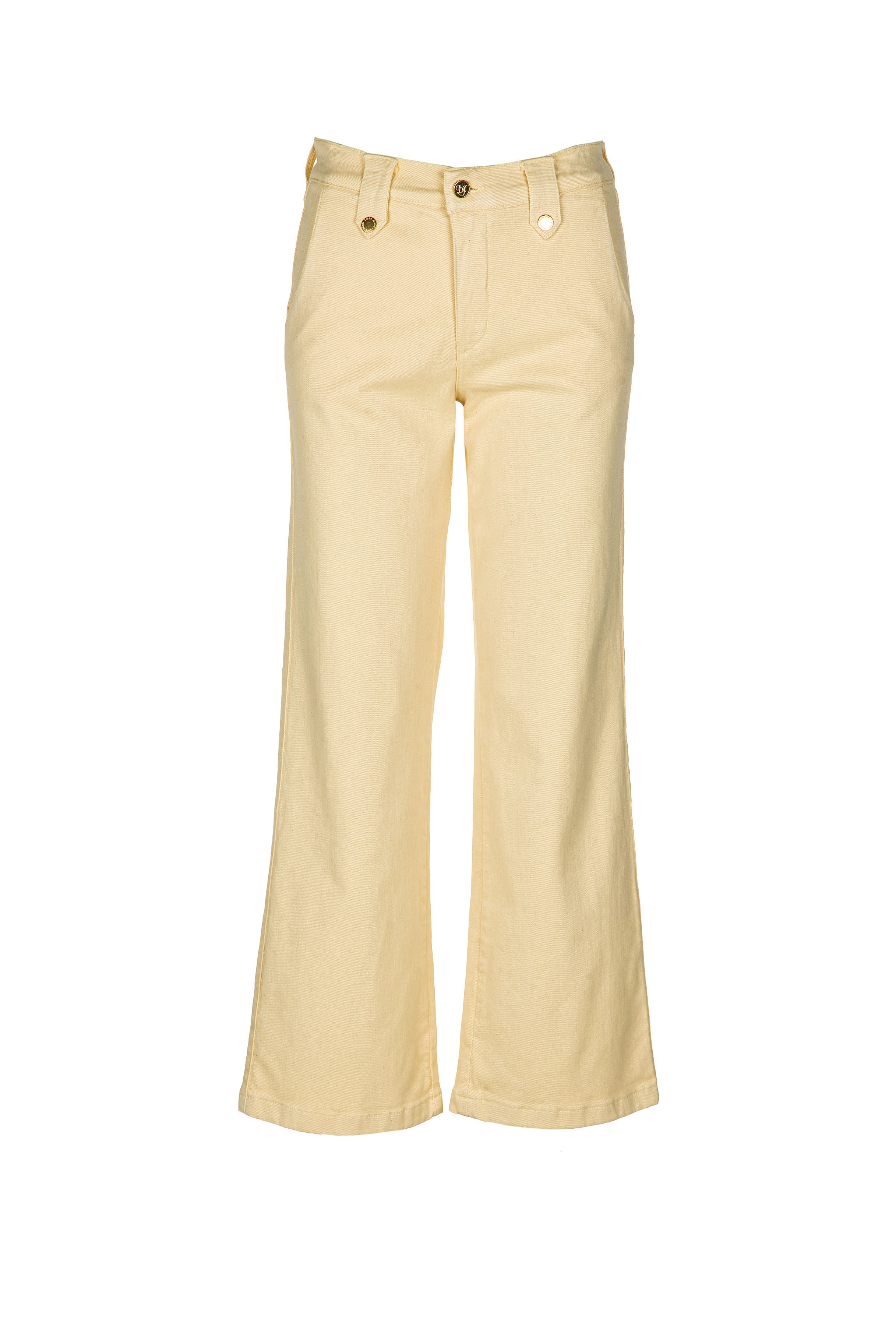 CALÇA LIBERJEANS WIDE LEG SARJA PRESILHA COM BOTÃO DOURADO - Carla Valente