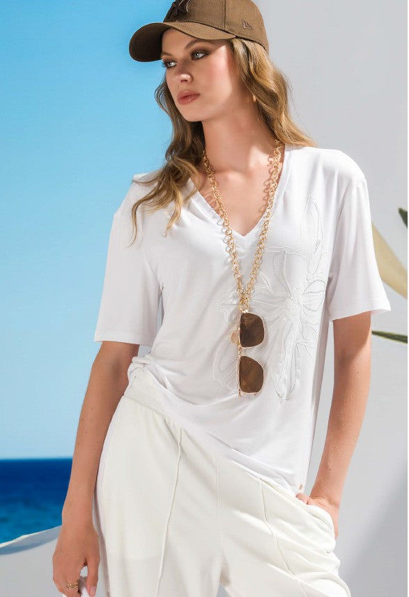 T-SHIRT FOURSOUL LOOSE FLOR - Carla Valente