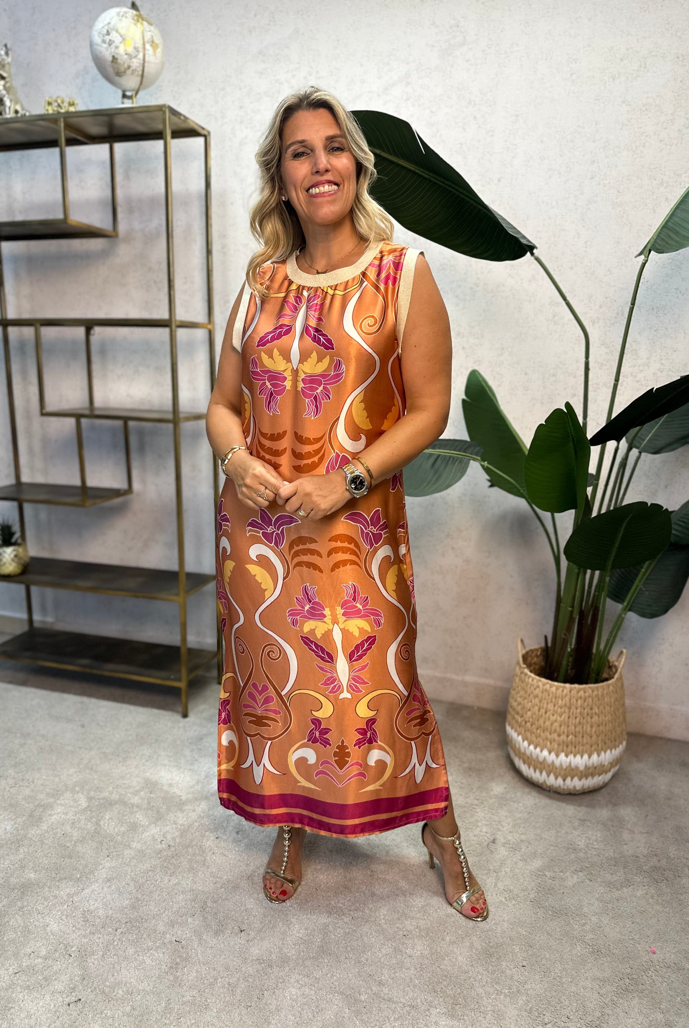 VESTIDO ALBNS DE CETIM ESTAMPADO LIS - Carla Valente