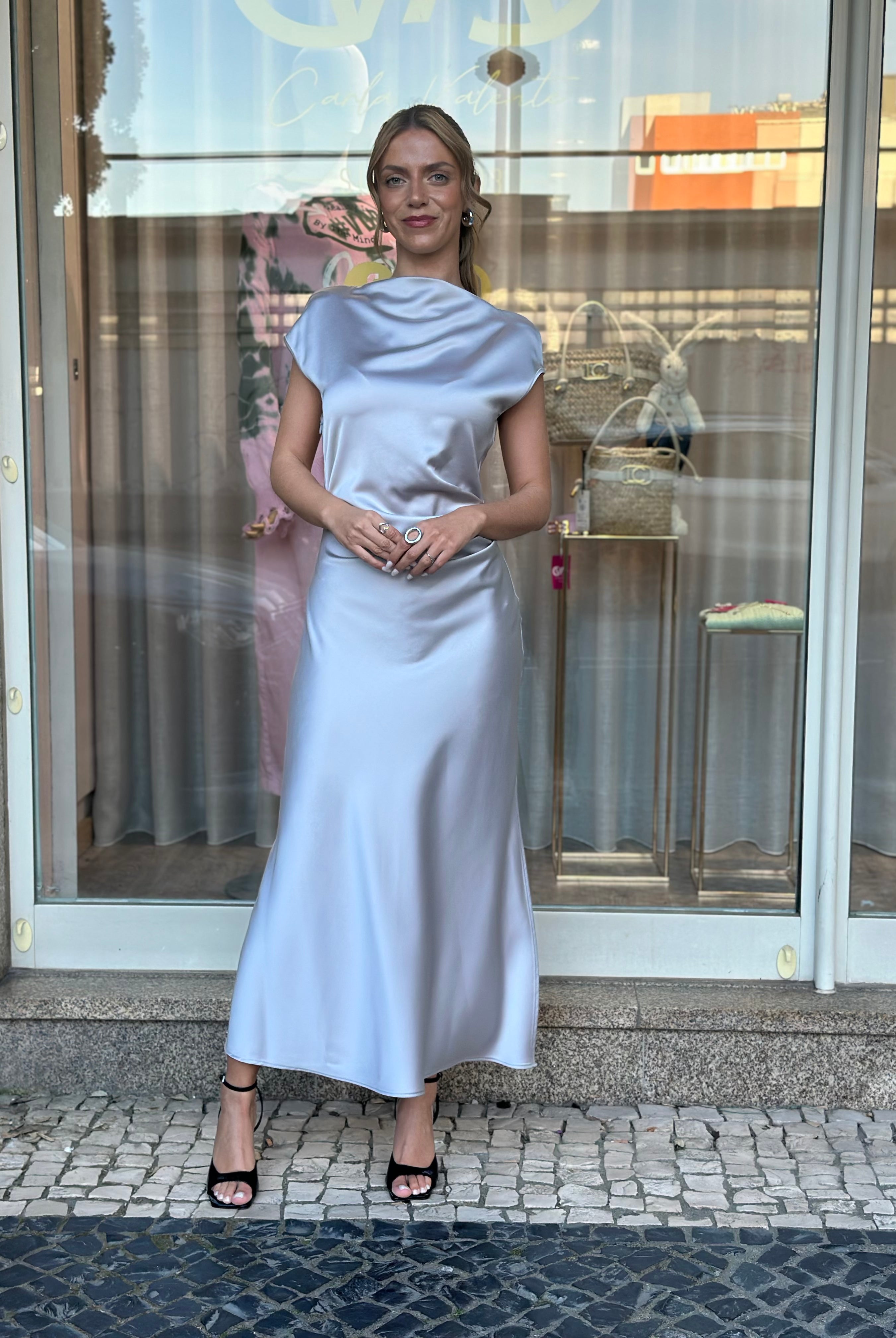 VESTIDO IMPERIAL DRAPEADO - Carla Valente