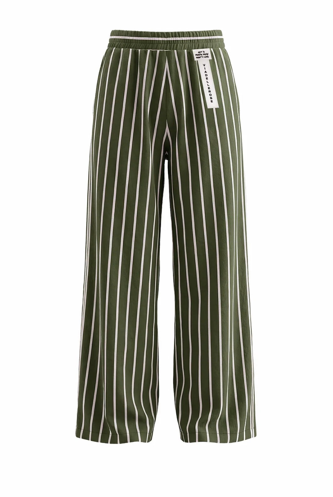 CALÇAS VDR WIDE LEG RISCAS CINTA COM ELÁSTICO COM CORDÃO - Carla Valente