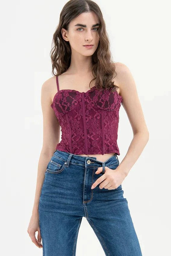 TOP FRACOMINA BUSTO SLIM FIT RENDADO - Carla Valente