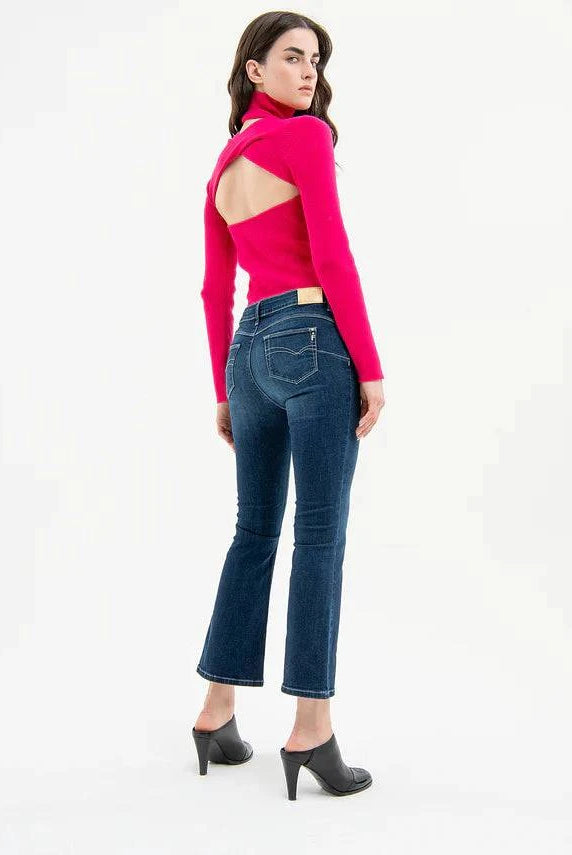 JEANS FRACOMINA CROPPED FLARE PUSH UP - Carla Valente