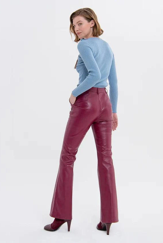 CALÇA FRACOMINA BOOTCUT COURO ECOLÓGICO - Carla Valente