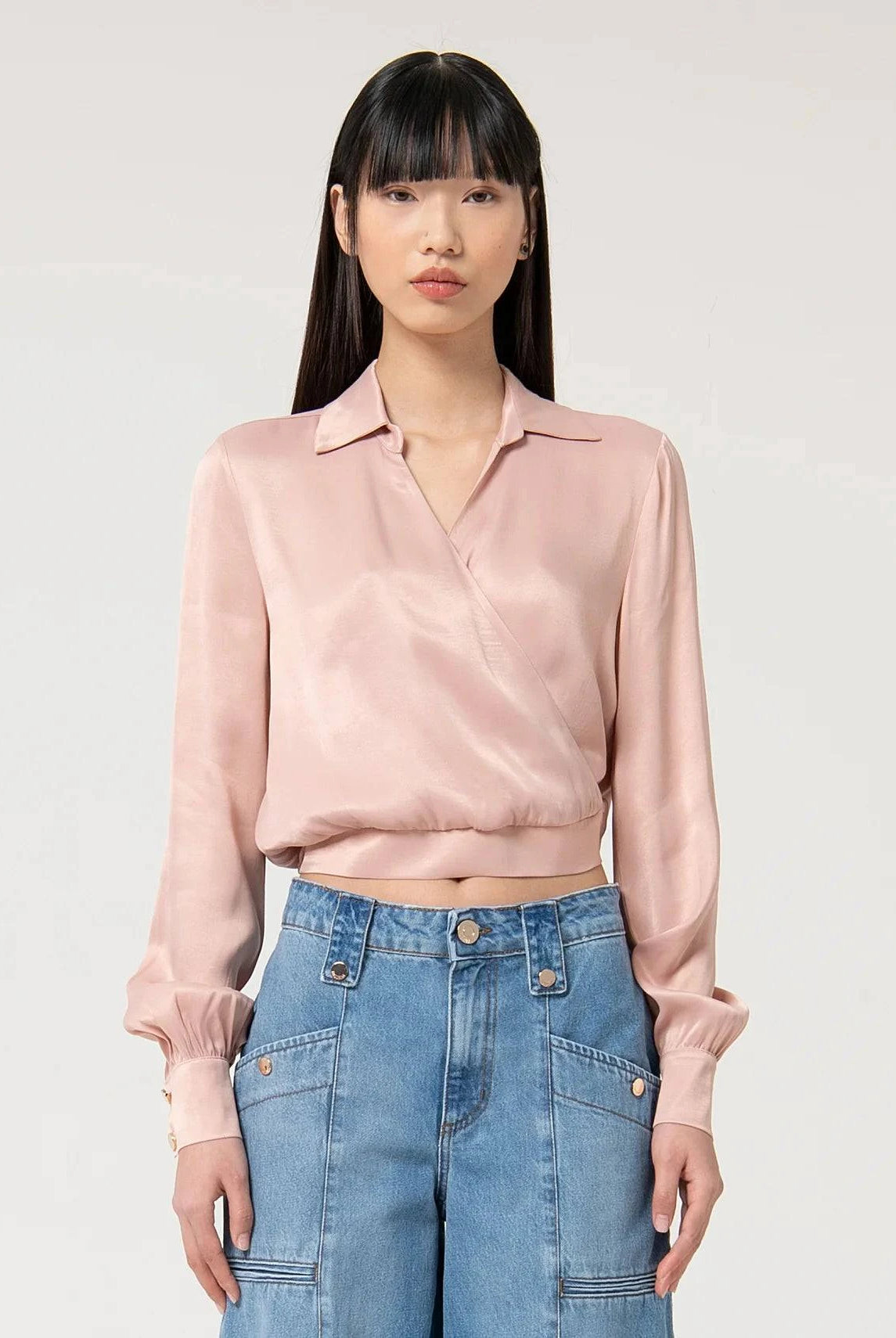 BLUSA FRACOMINA ACETINADA TRESPASSE - Carla Valente