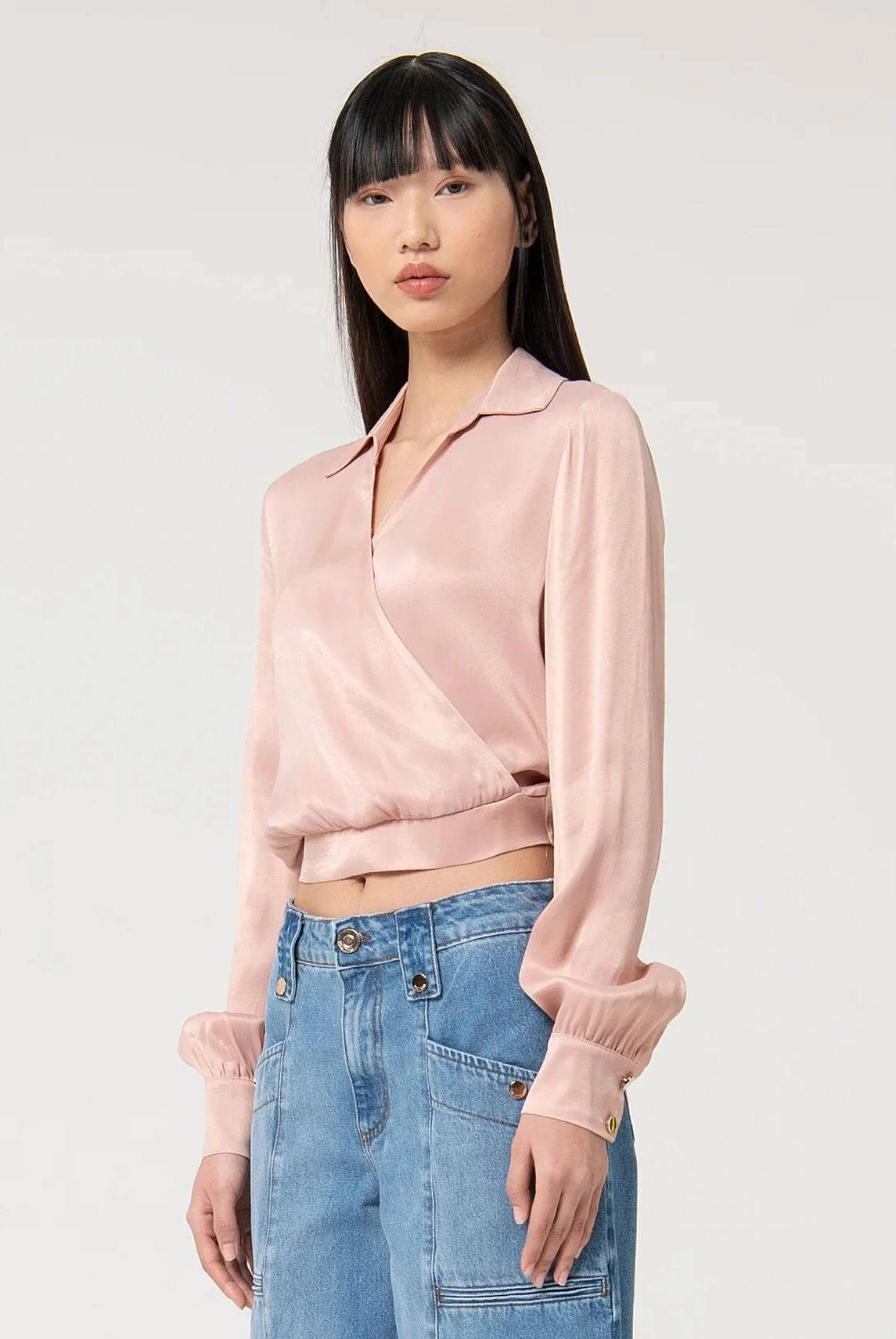 BLUSA FRACOMINA ACETINADA TRESPASSE - Carla Valente