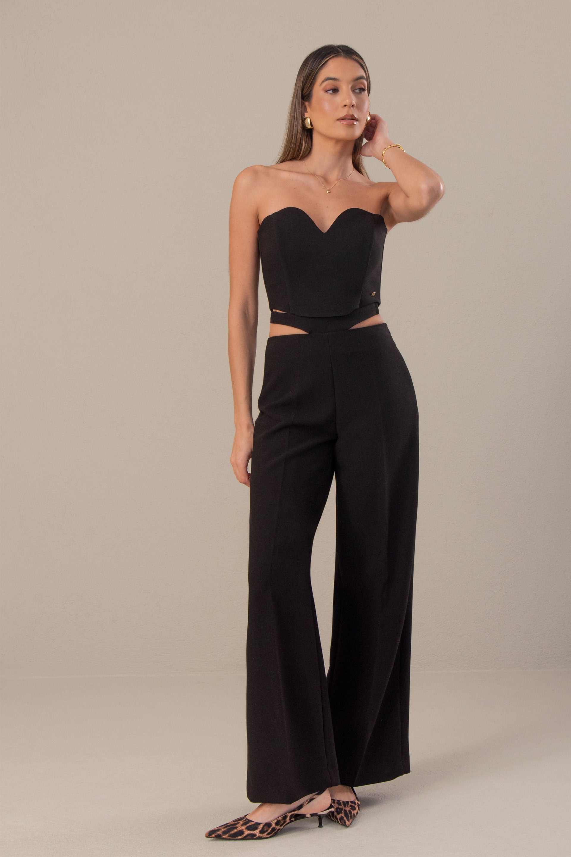CALÇA FERRACHE CLASSICA WIDE LEG C/ TIRA - Carla Valente