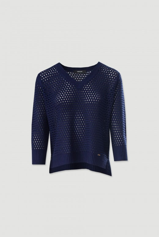 CAMISOLA FERRACHE DE MALHA PERFURDA ASSIMÉTRICA - Carla Valente