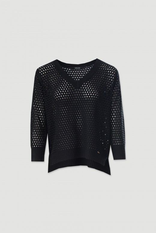 CAMISOLA FERRACHE DE MALHA PERFURDA ASSIMÉTRICA - Carla Valente
