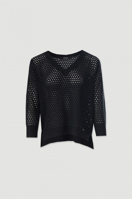 CAMISOLA FERRACHE DE MALHA PERFURDA ASSIMÉTRICA - Carla Valente