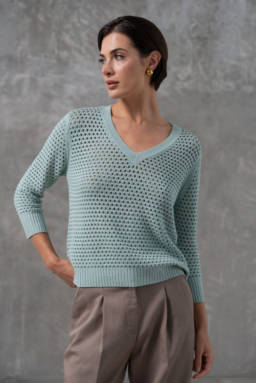 CAMISOLA FERRACHE DE MALHA PERFURDA ASSIMÉTRICA - Carla Valente