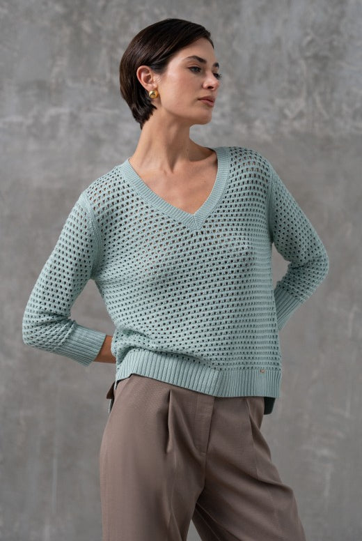 CAMISOLA FERRACHE DE MALHA PERFURDA ASSIMÉTRICA - Carla Valente