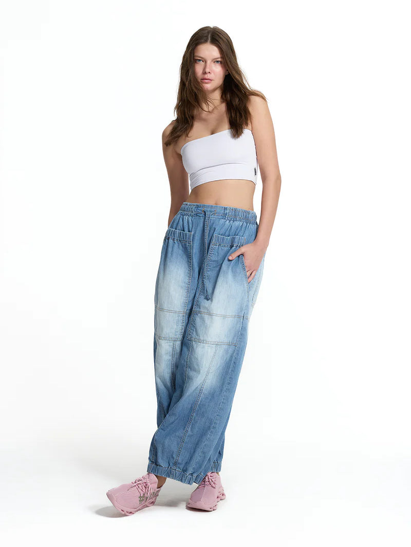 CALÇAS VDR BALLOON JEANS BOLSO FRONTAL ELÁSTICO NA CINTA - Carla Valente