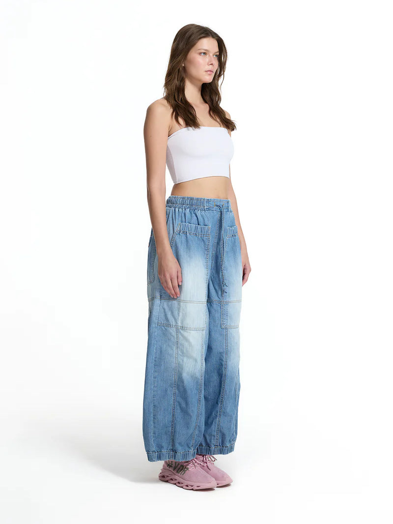 CALÇAS VDR BALLOON JEANS BOLSO FRONTAL ELÁSTICO NA CINTA - Carla Valente