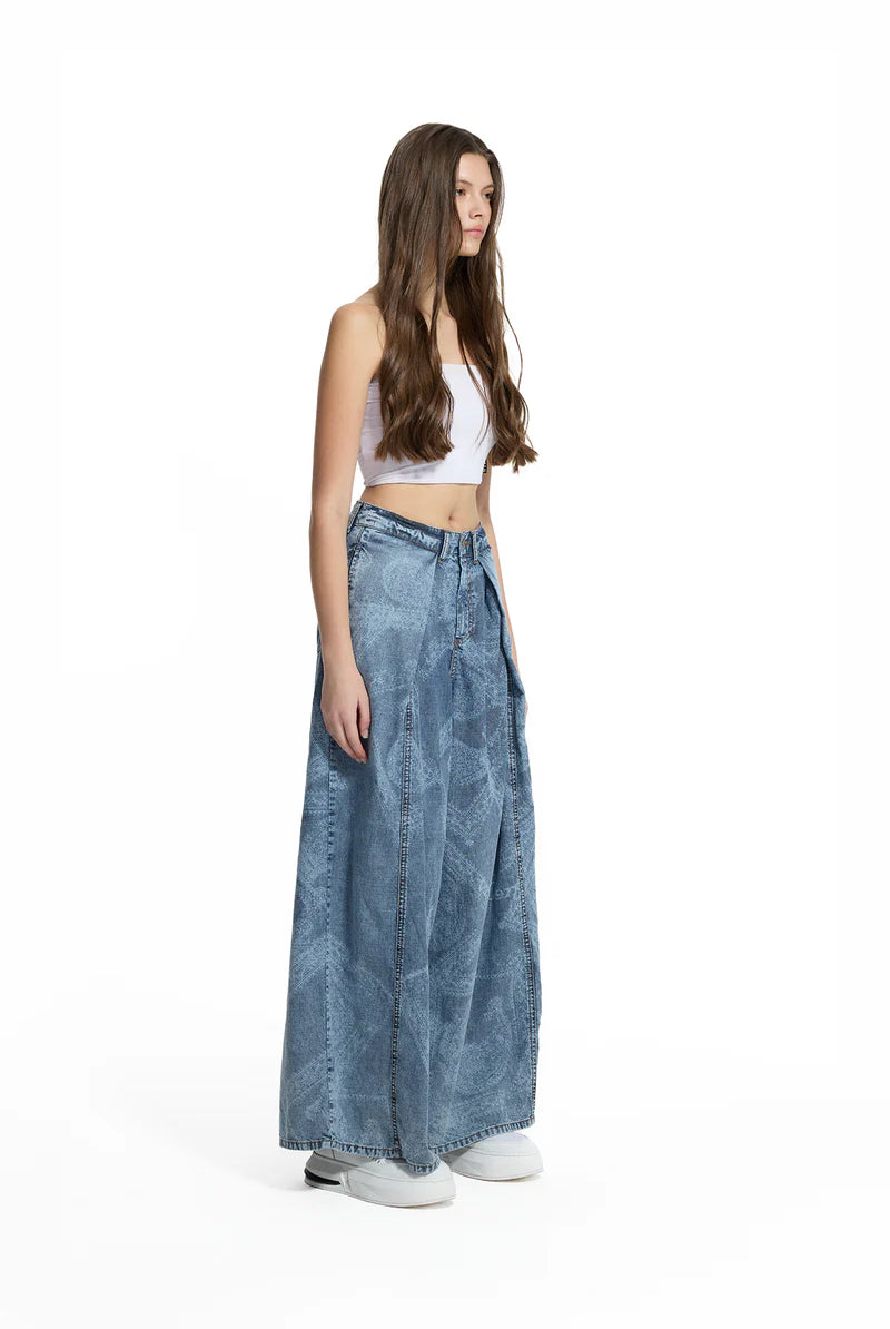 CALÇAS VDR WIDE LEG ESTAMPADA COM PINÇAS - Carla Valente