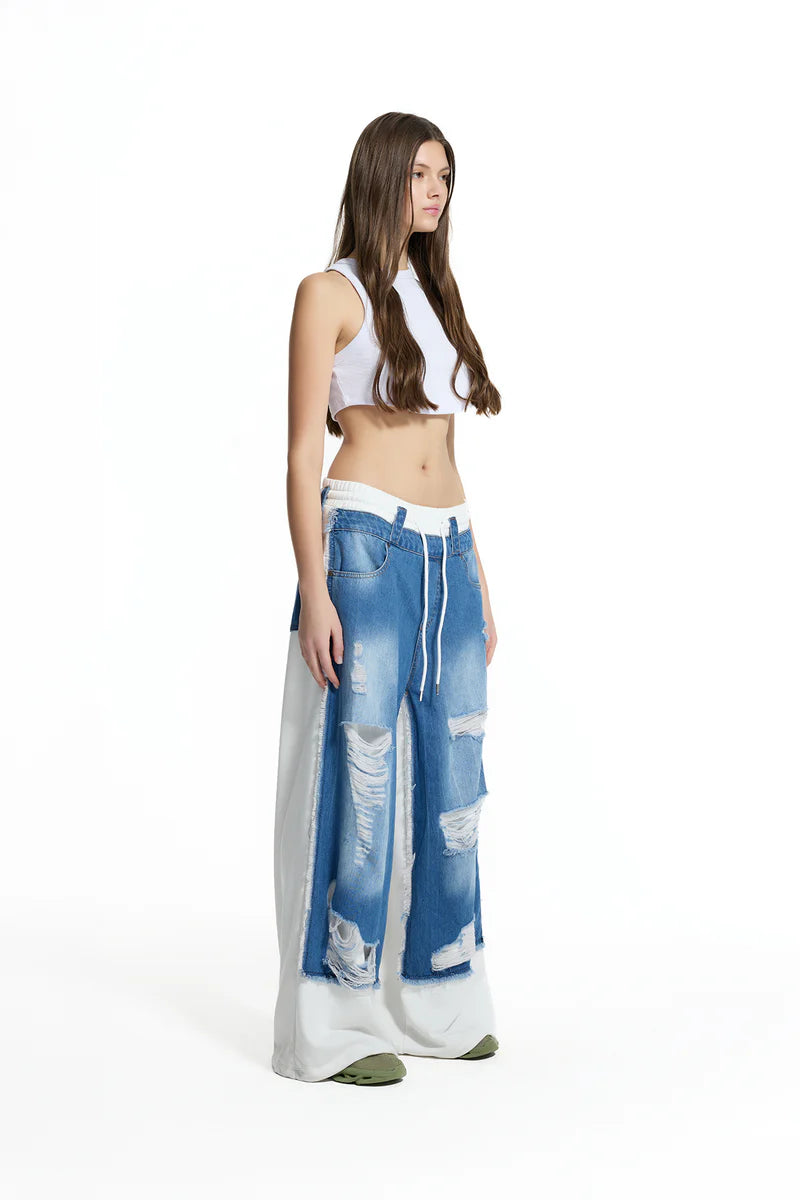 CALÇAS VDR WIDE LEG COMBINADO GANGA COM FELPA - Carla Valente