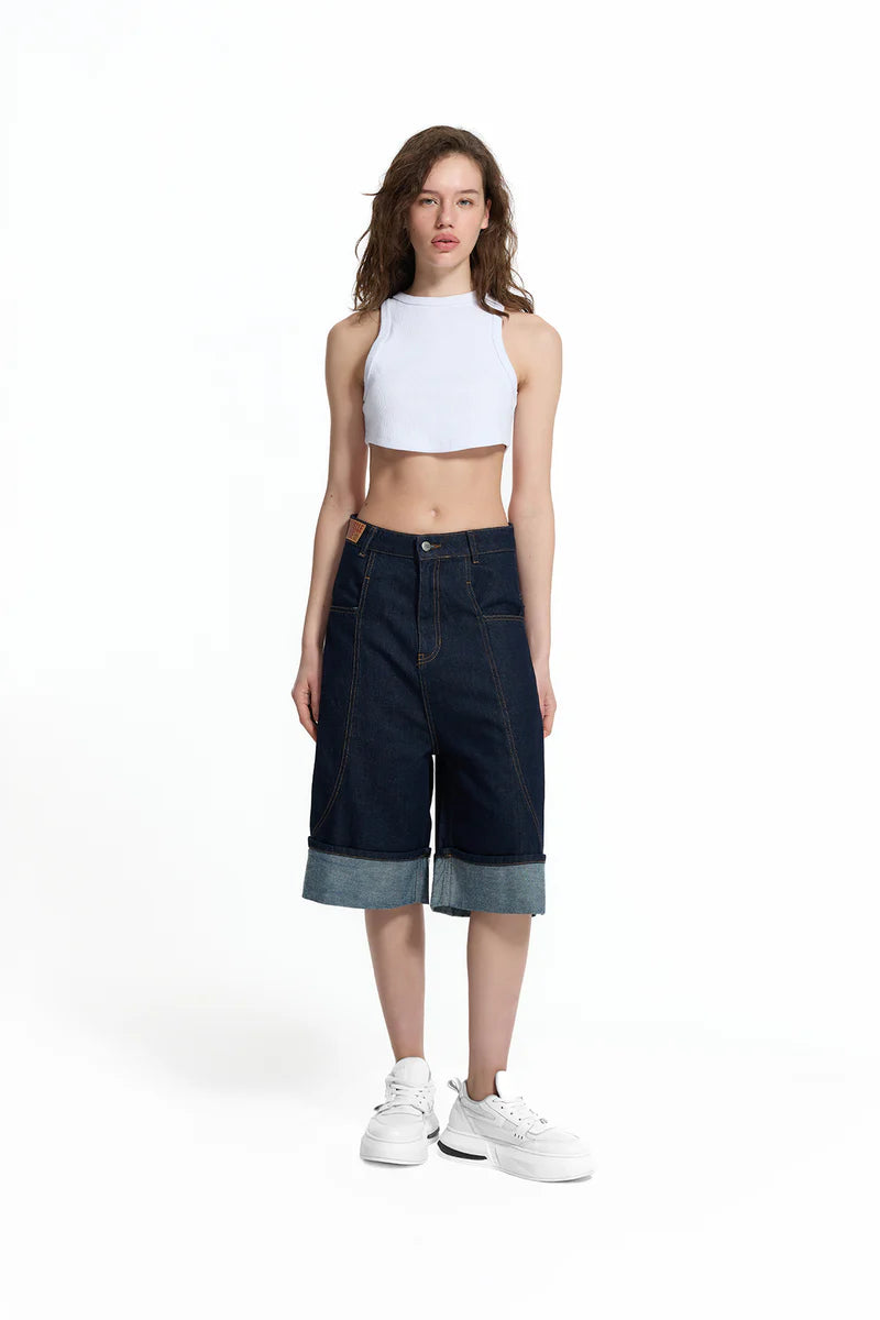 BERMUDA VDR JEANS BAINHA COM DOBRA - Carla Valente